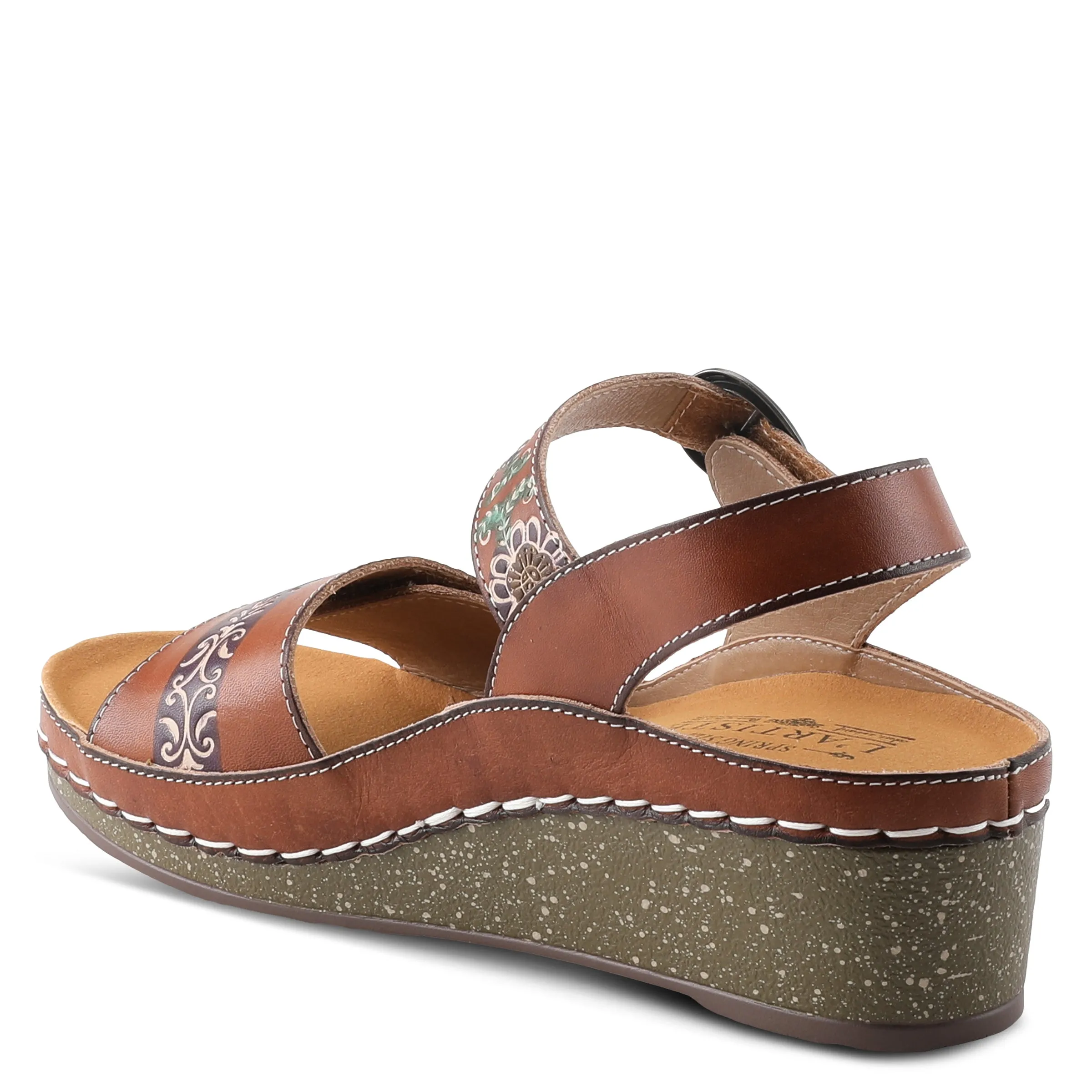 Spring Step Shoes L'Artiste Roshni Sandals Women's Hand Painted Leather