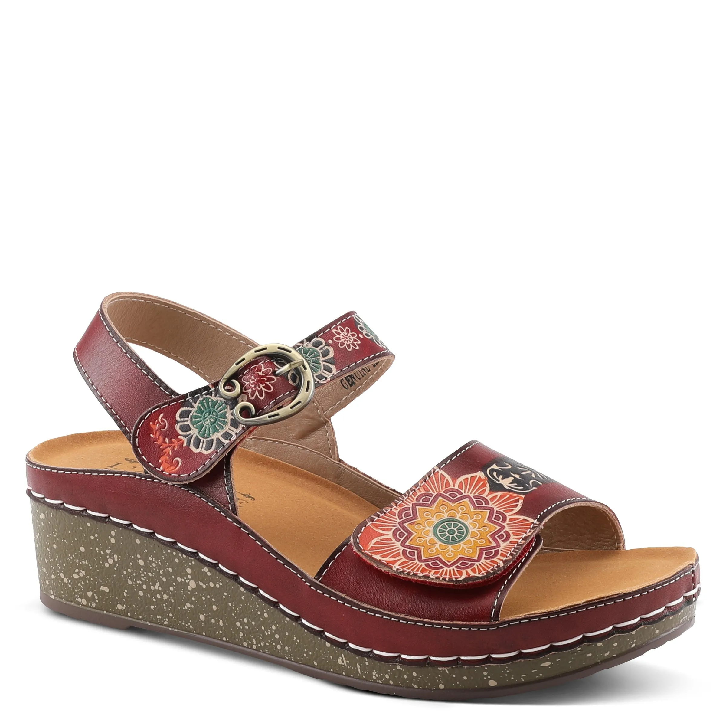 Spring Step Shoes L'Artiste Roshni Sandals Women's Hand Painted Leather