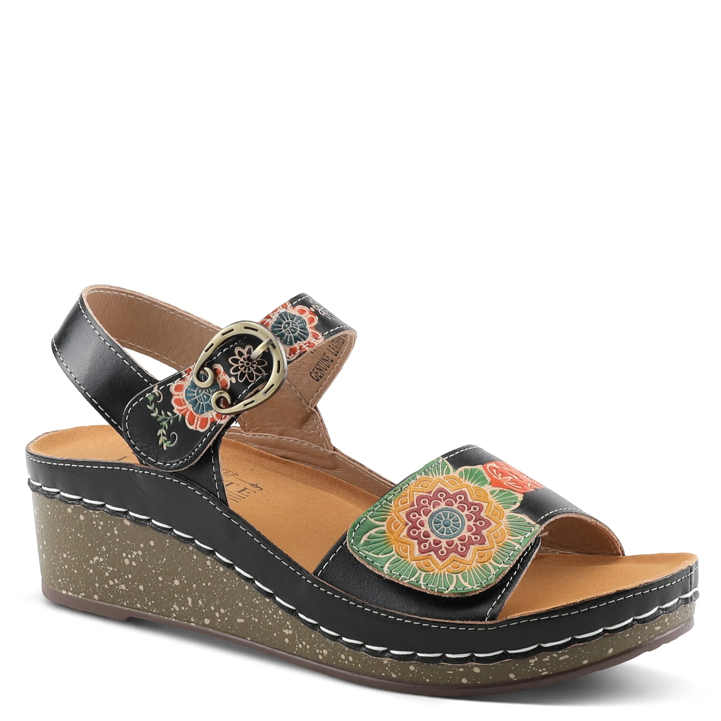 Spring Step Shoes L'Artiste Roshni Sandals Women's Hand Painted Leather