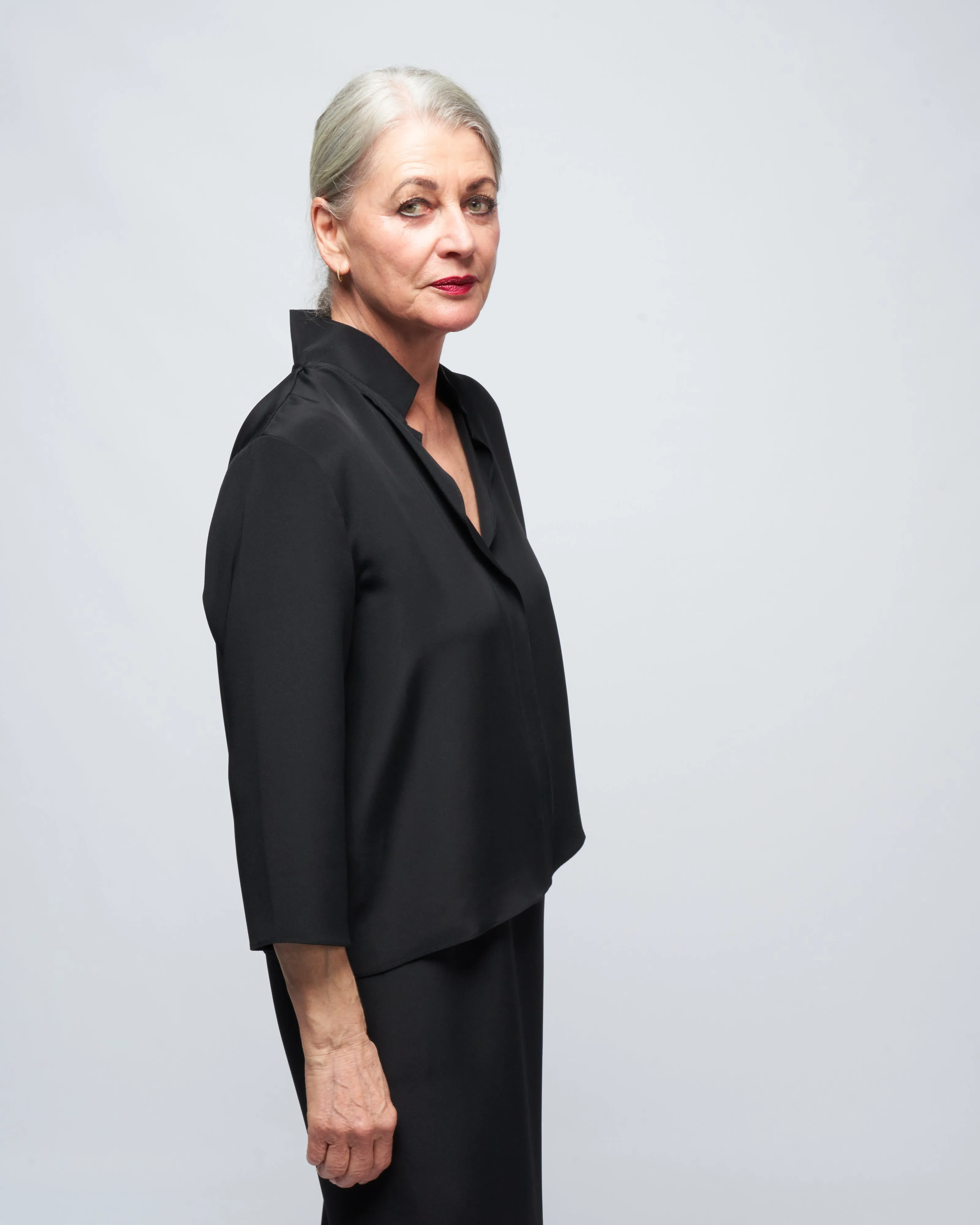 square front frolic top - black