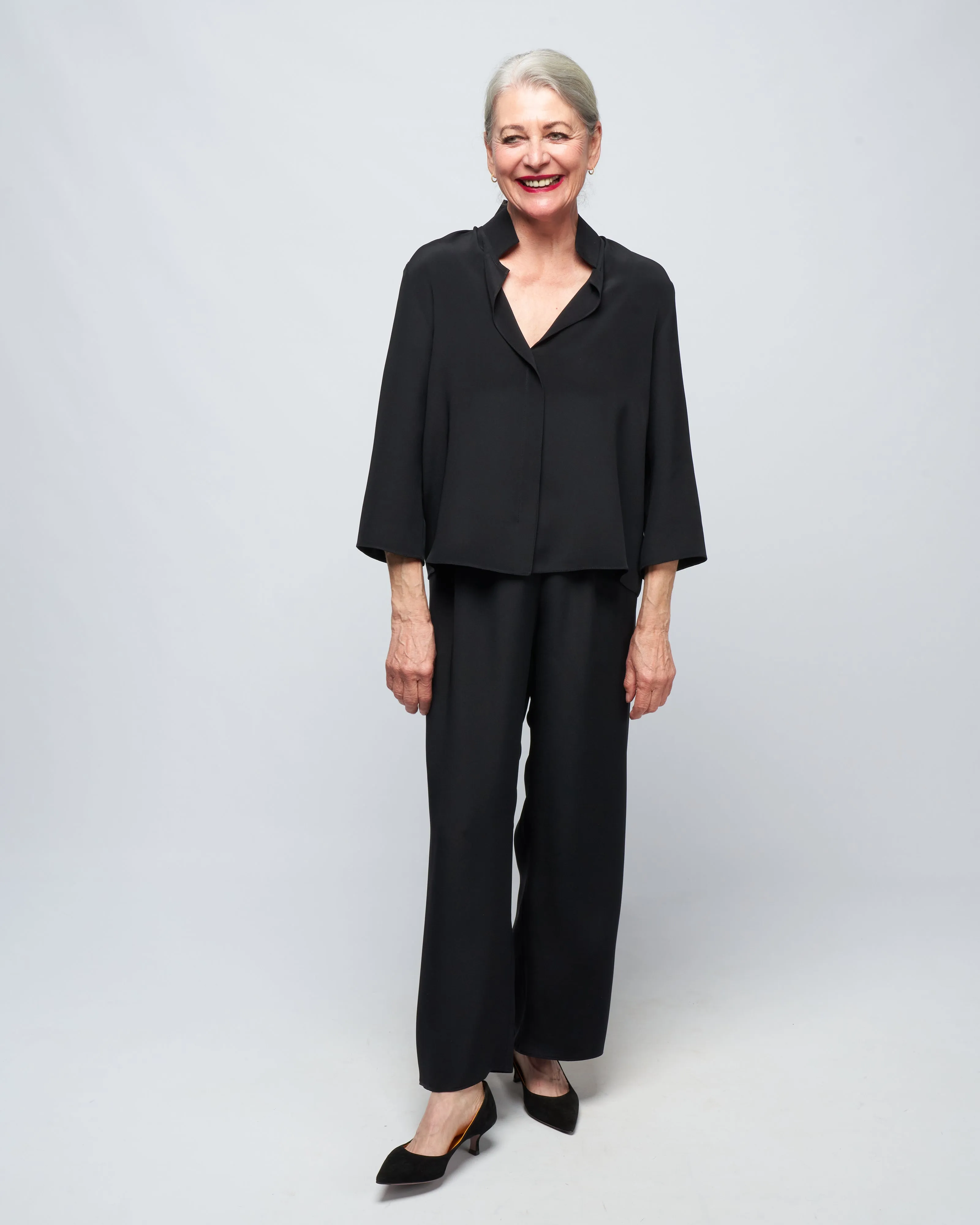 square front frolic top - black