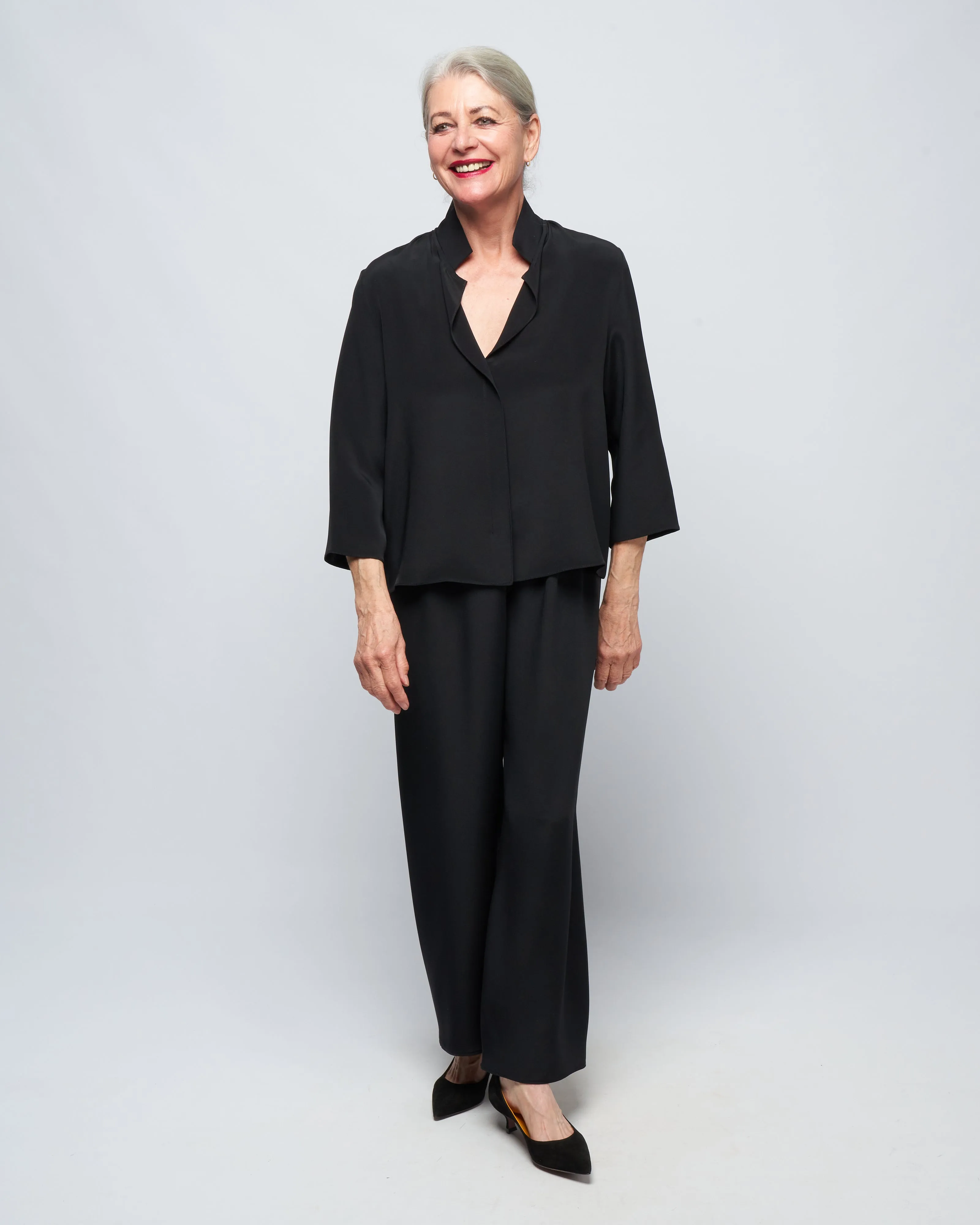 square front frolic top - black
