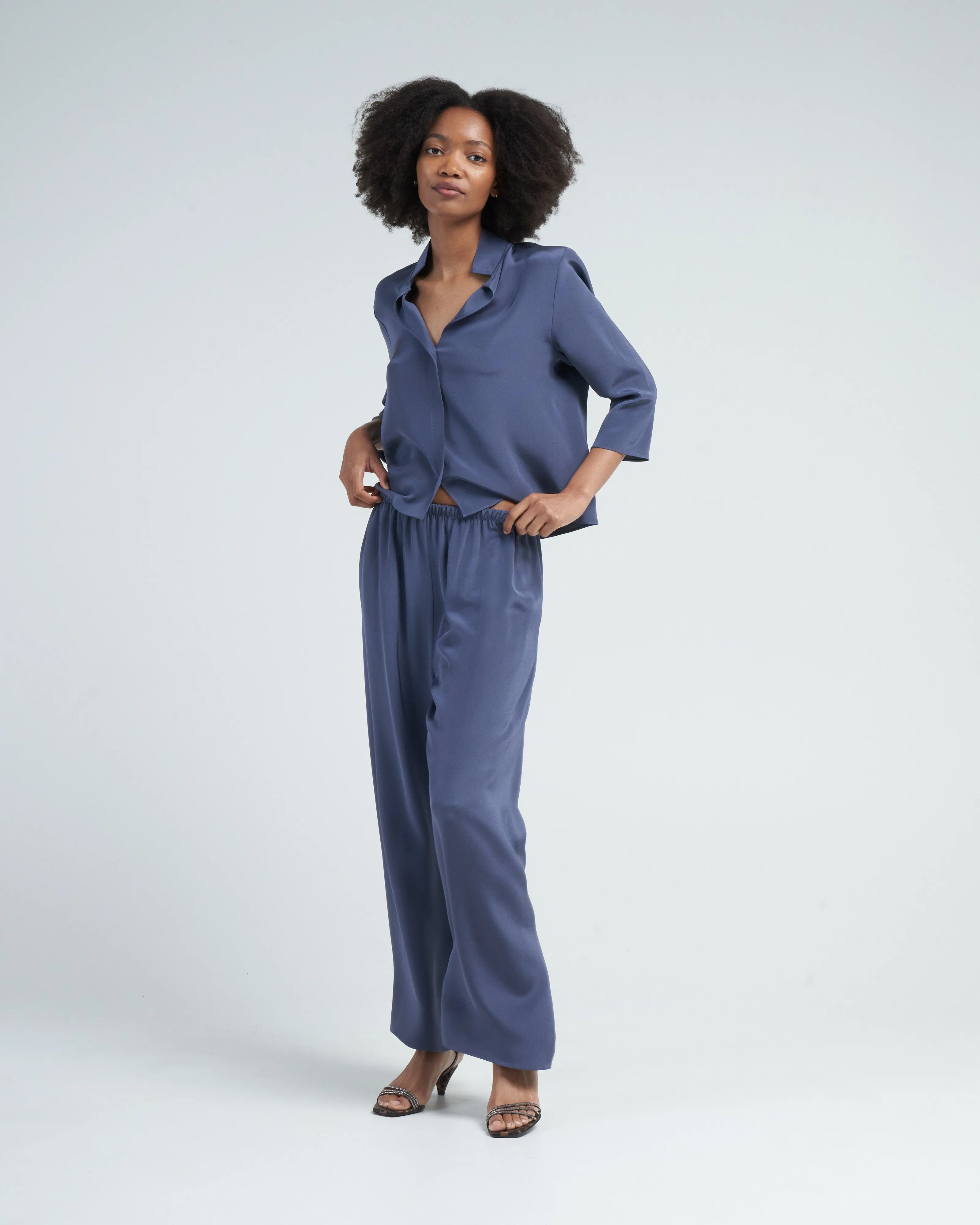 square front frolic top - denim