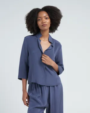 square front frolic top - denim