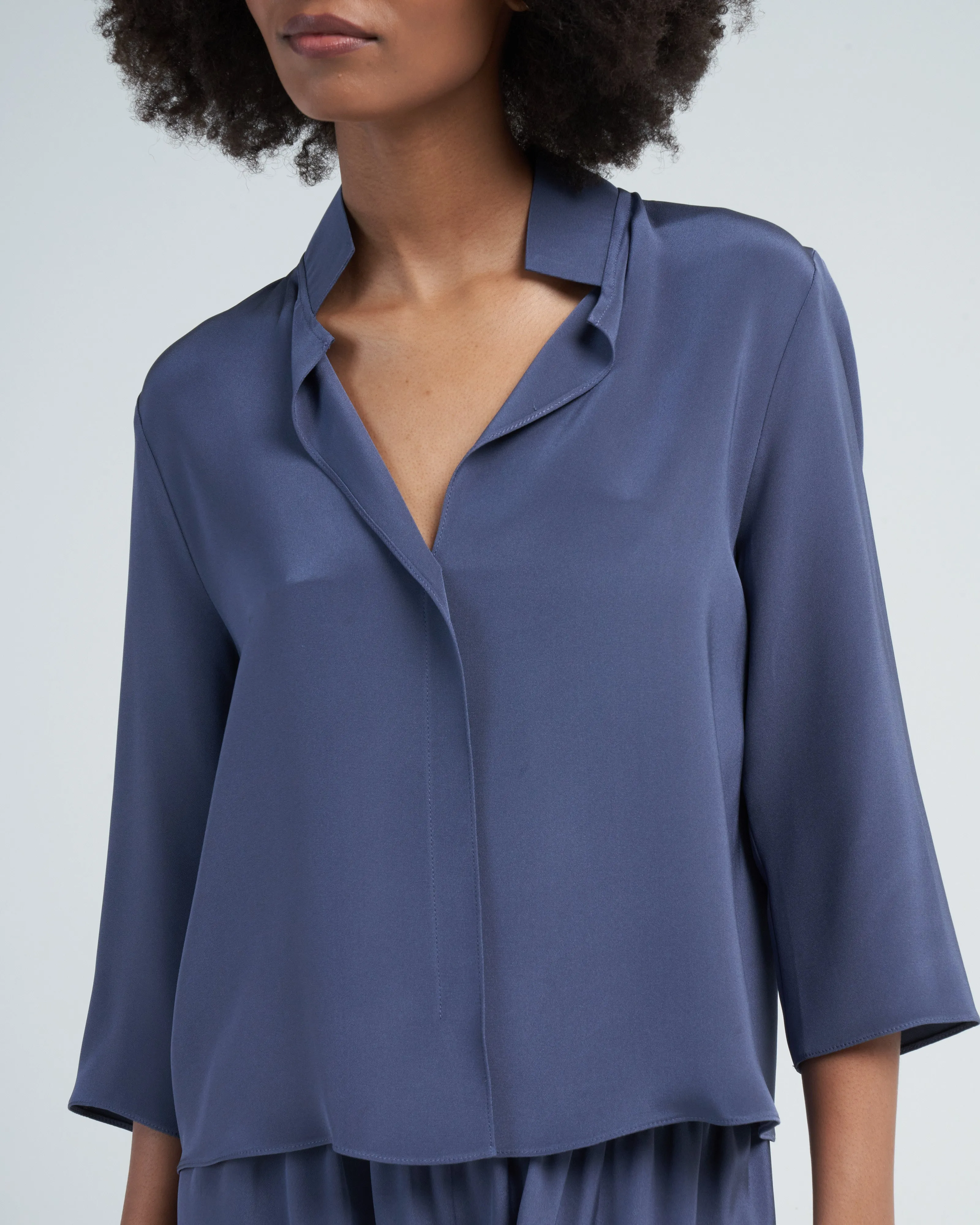 square front frolic top - denim