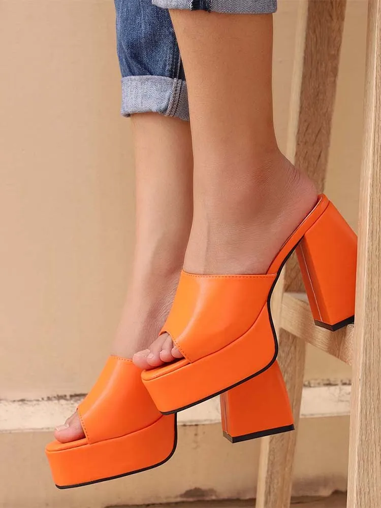 Square Toe Chunky Heel Sandal