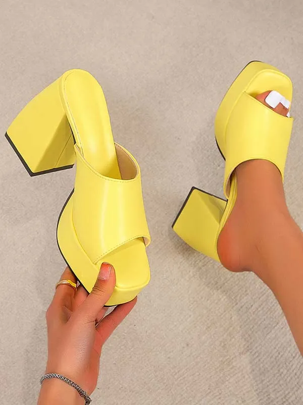 Square Toe Chunky Heel Sandal