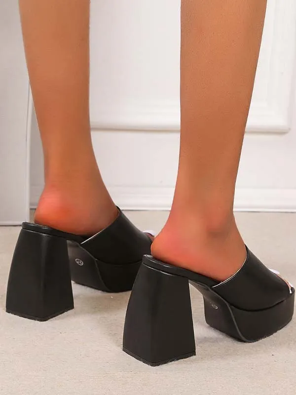 Square Toe Chunky Heel Sandal