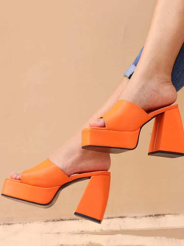 Square Toe Chunky Heel Sandal