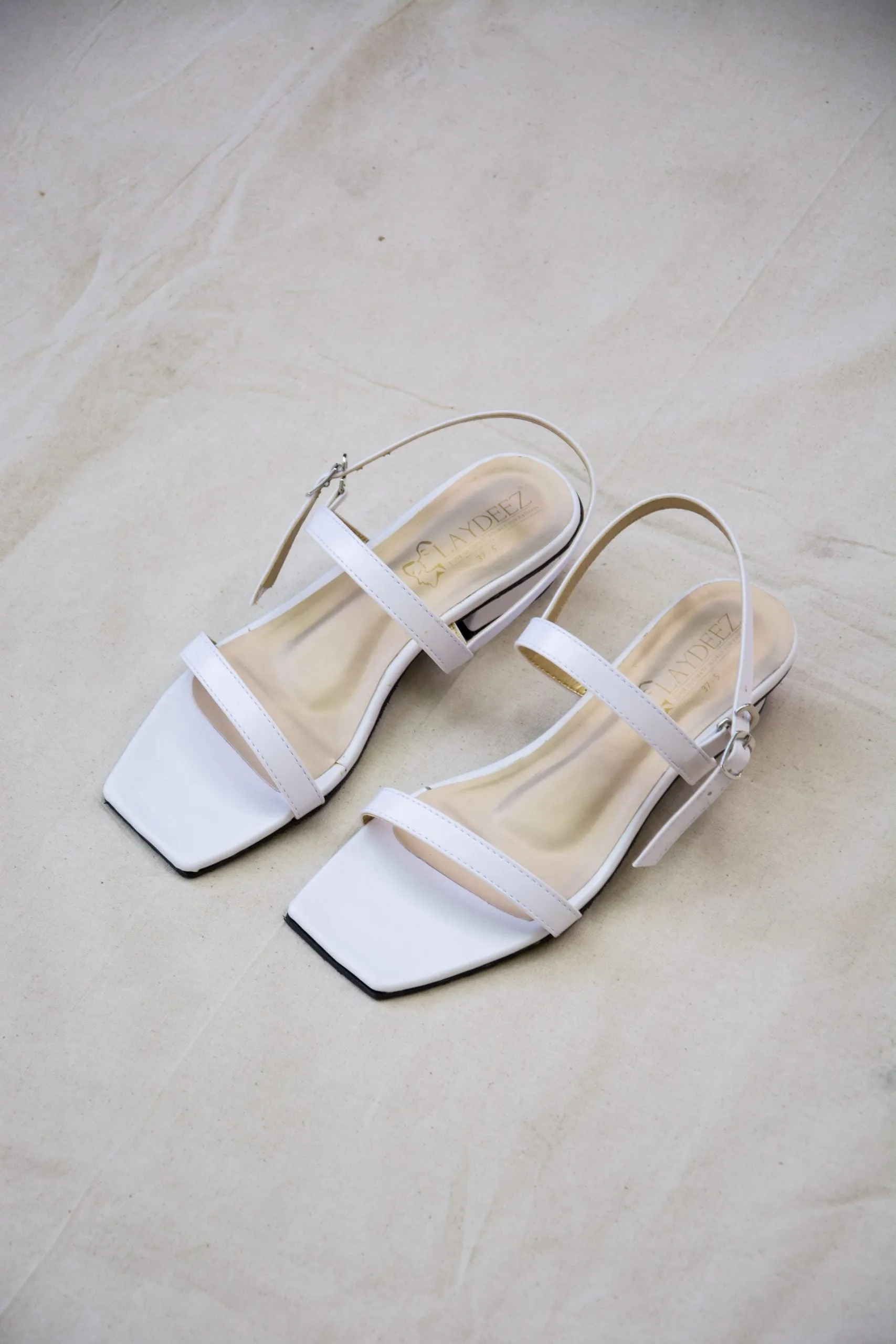 Square Toe Two Strap Low Blocks