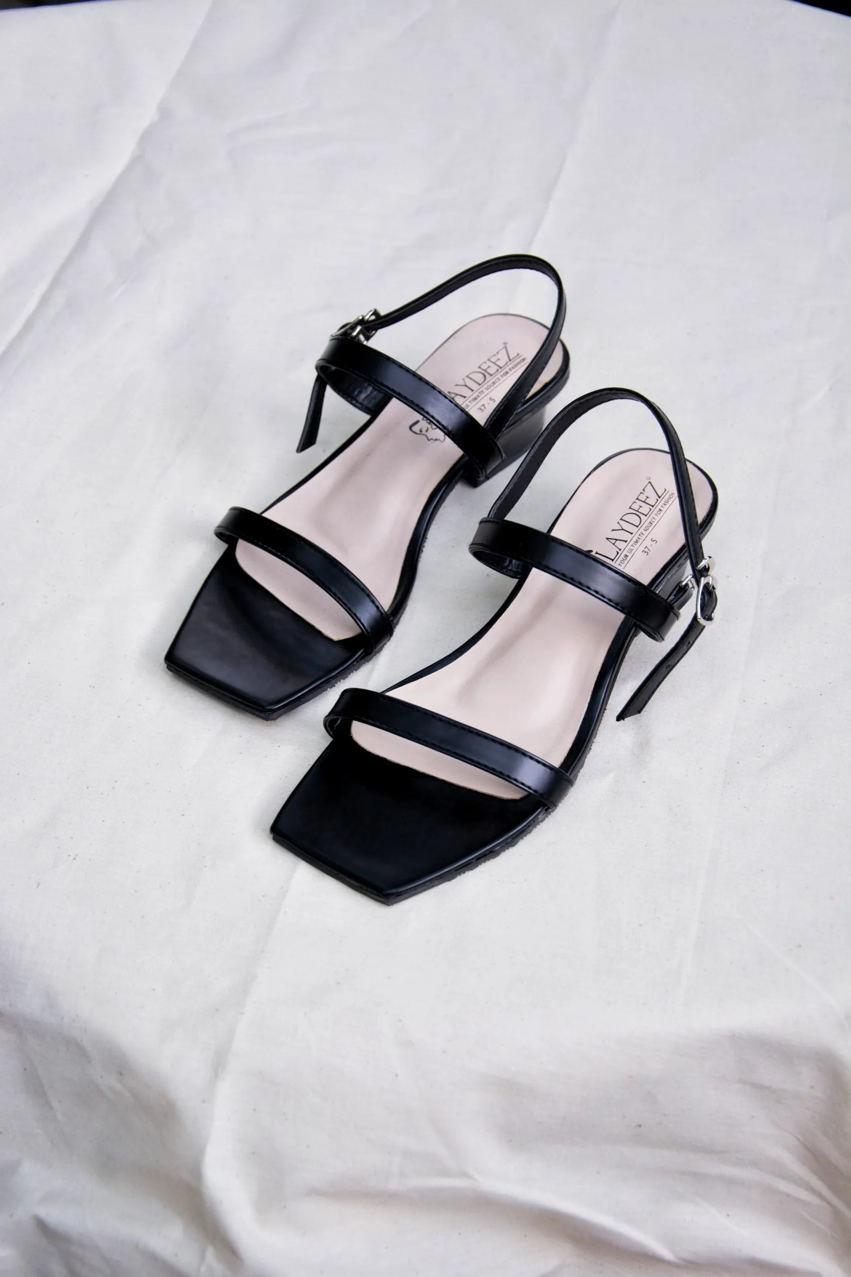 Square Toe Two Strap Low Blocks