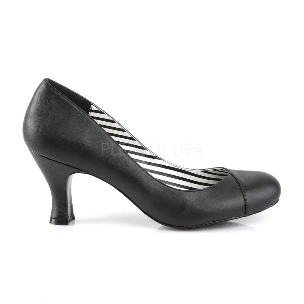 SS-JENNA-01 Pump  | Black Faux Leather