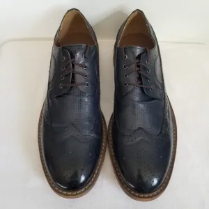 Steve Madden Blue Leather Wingtip Oxfords