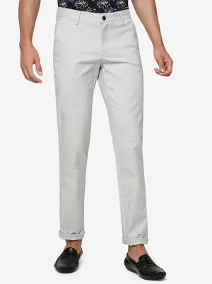Stone Grey Solid Uno Fit Casual Trouser | JadeBlue