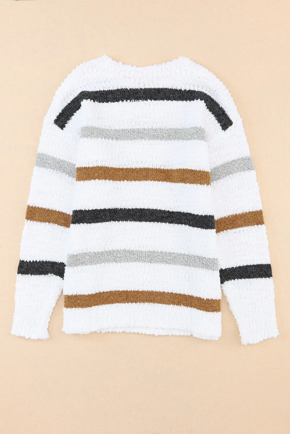Striped Popcorn Knit Sweater