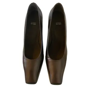 Stuart Weitzman Vintage Brown Patent Leather Block Heels Size 8 1/2B