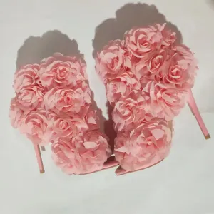 Suede Flower Sandals