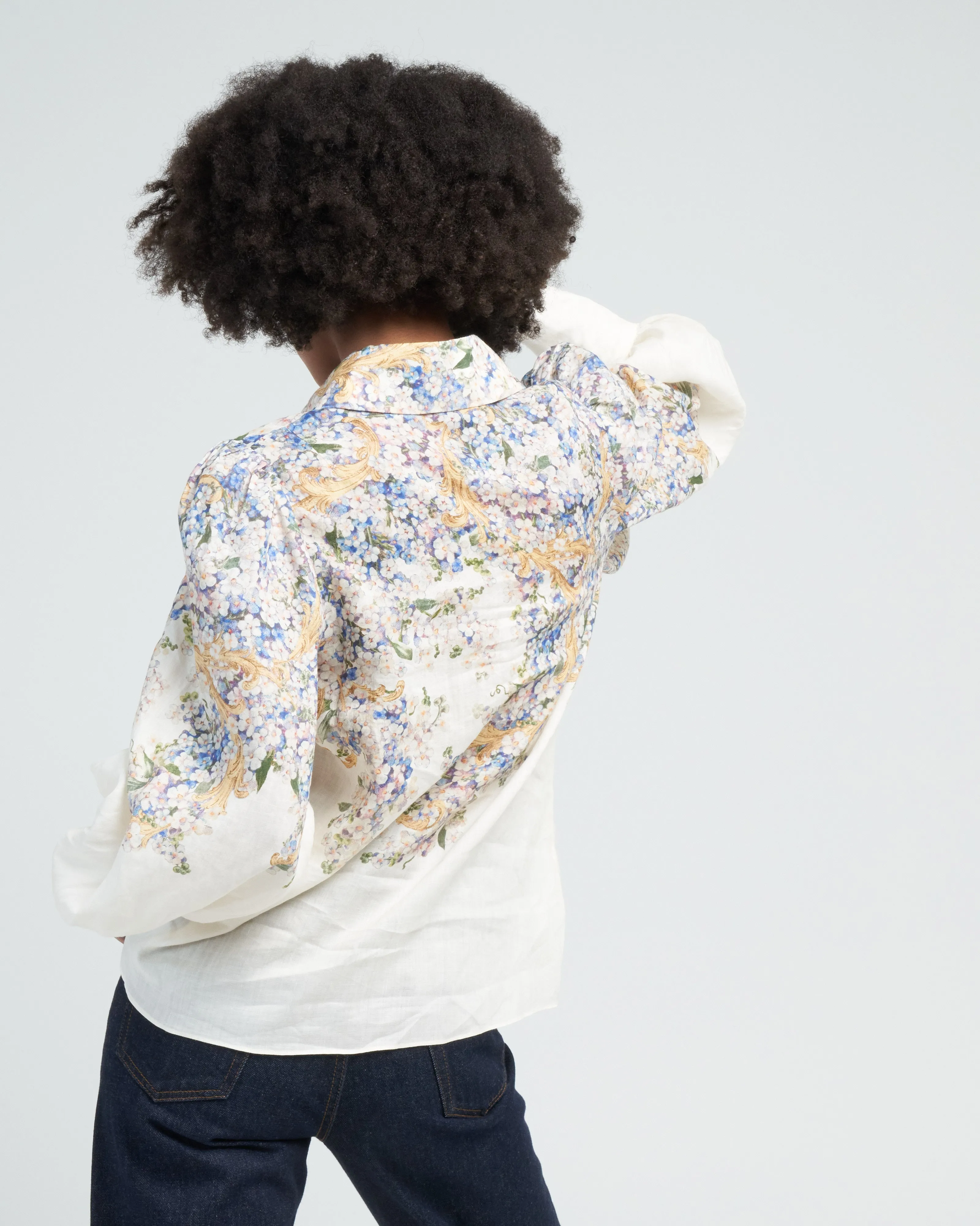 tama buttoned shirt - forget me not