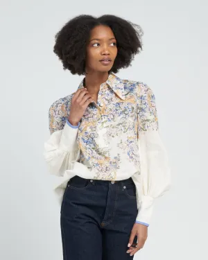 tama buttoned shirt - forget me not