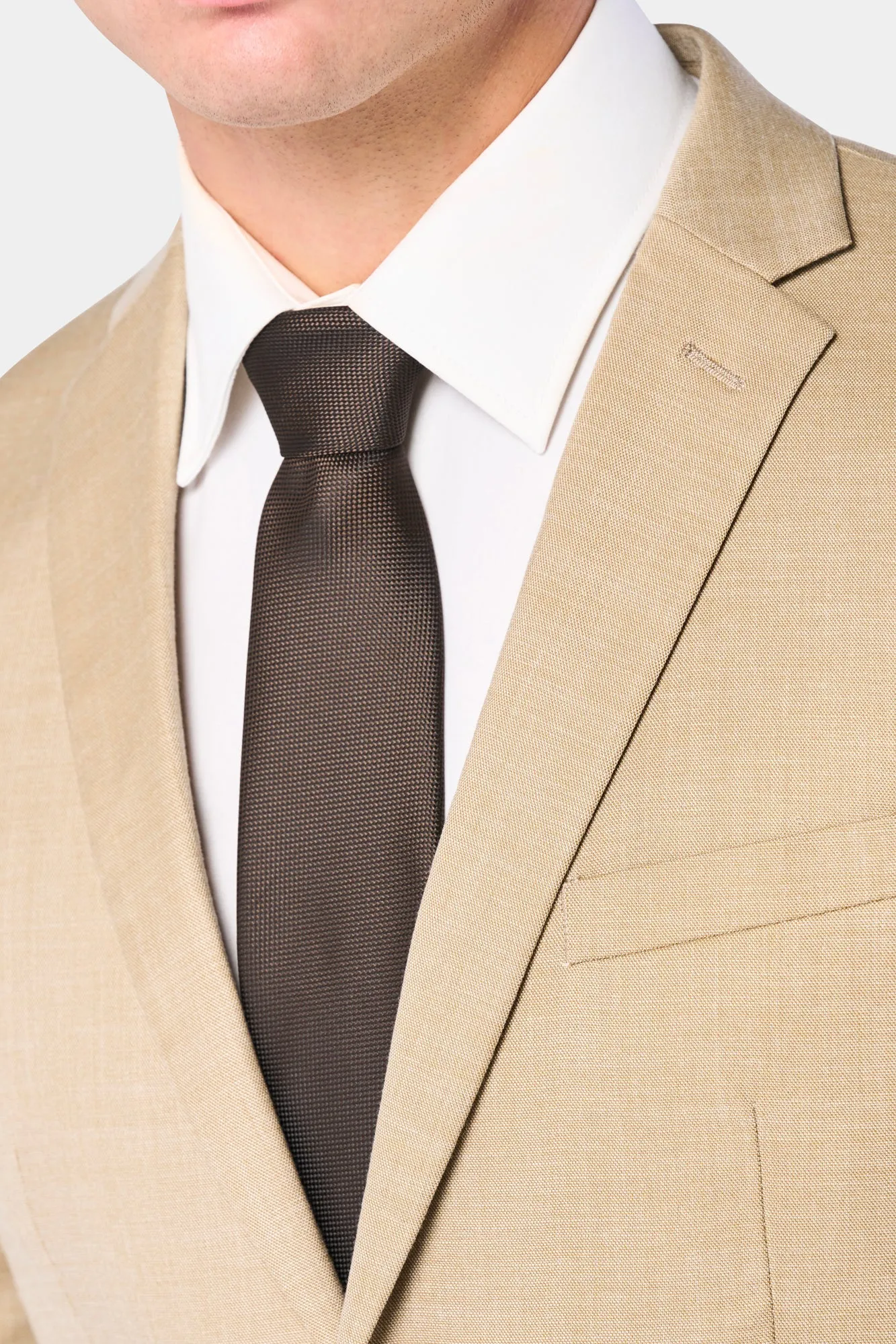 Tan Sharkskin 2 Button Suit