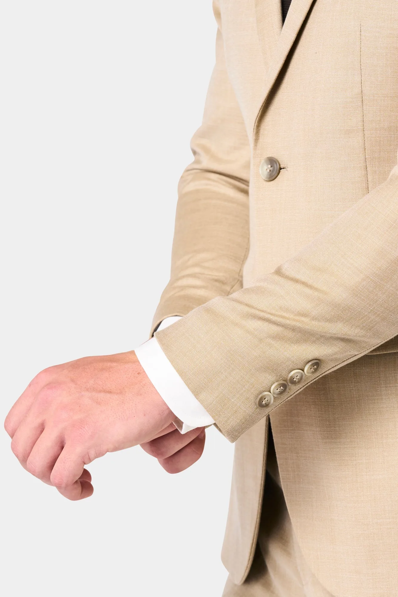 Tan Sharkskin 2 Button Suit