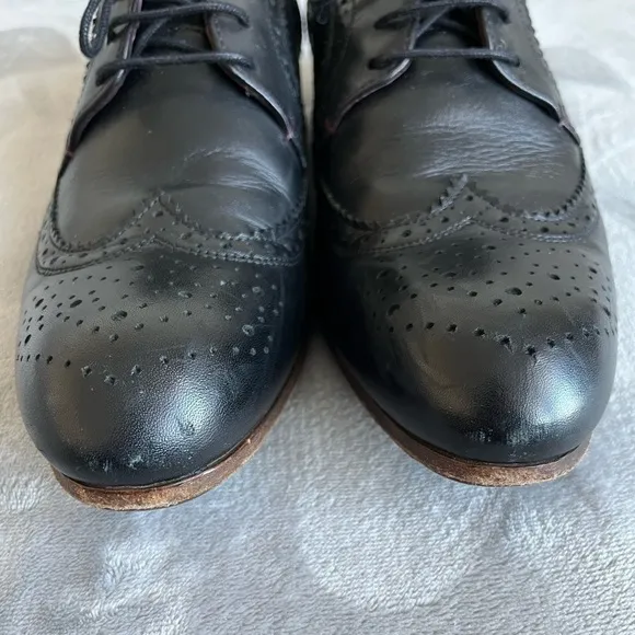 TED Baker London Black Granet Wingtip Oxfords men’s Dress Shoes size 9.5…
