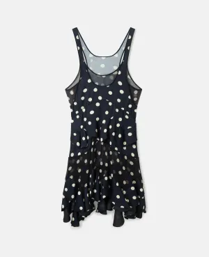 Tiered Ruffled Polka Dot Midi Dress