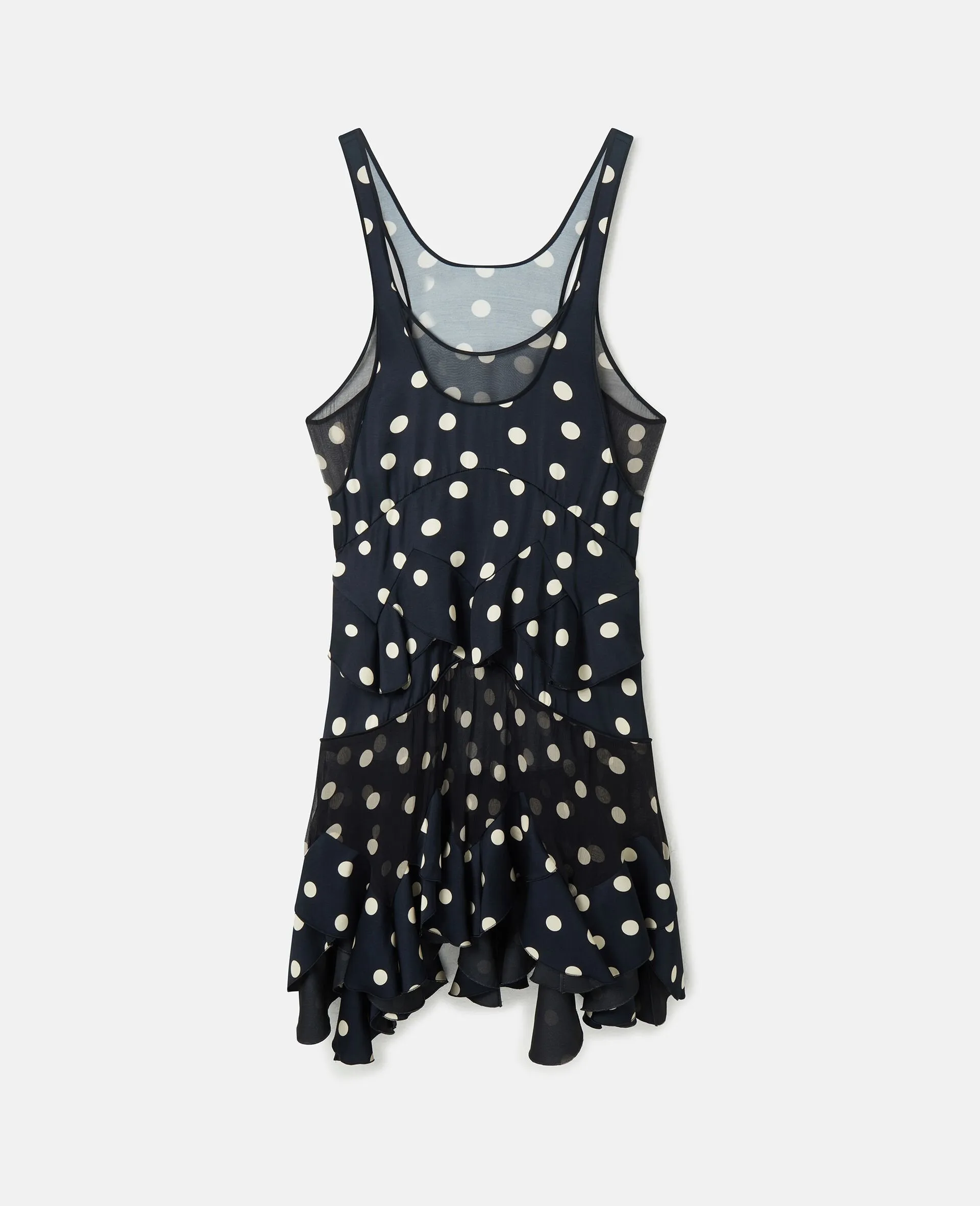 Tiered Ruffled Polka Dot Midi Dress