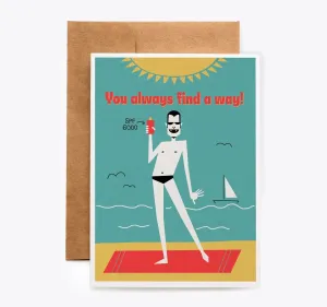 Tiki Dracula Birthday Card
