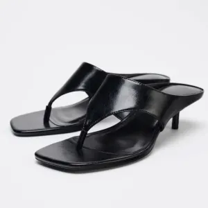Toe Post Kitten Heels Sandals