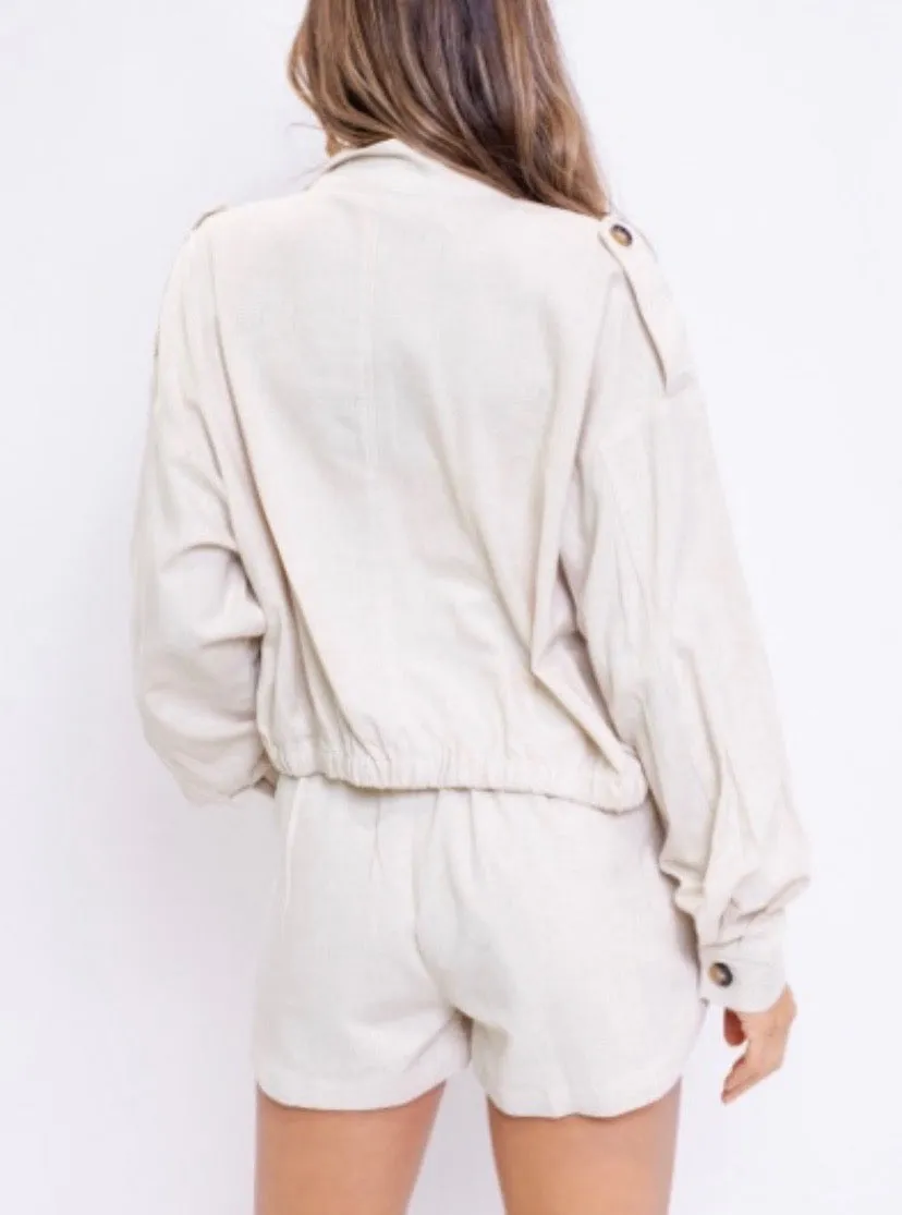 Tulip Hem Linen Shorts