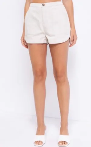 Tulip Hem Linen Shorts