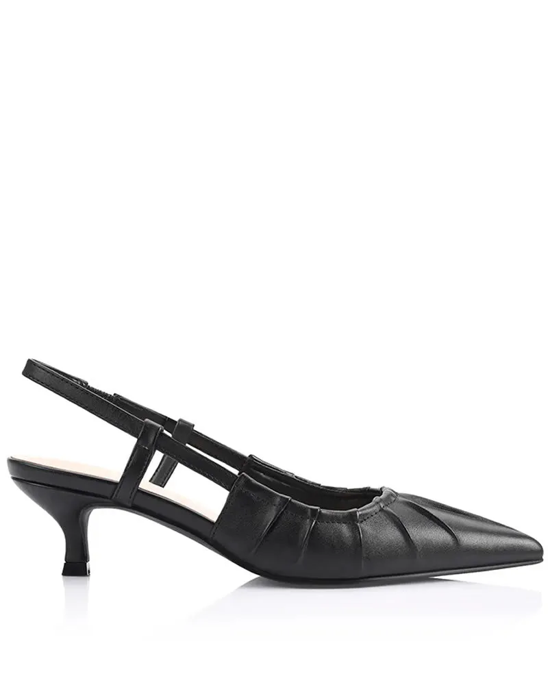 Verali Lucius Slingback Kitten Heels - Black