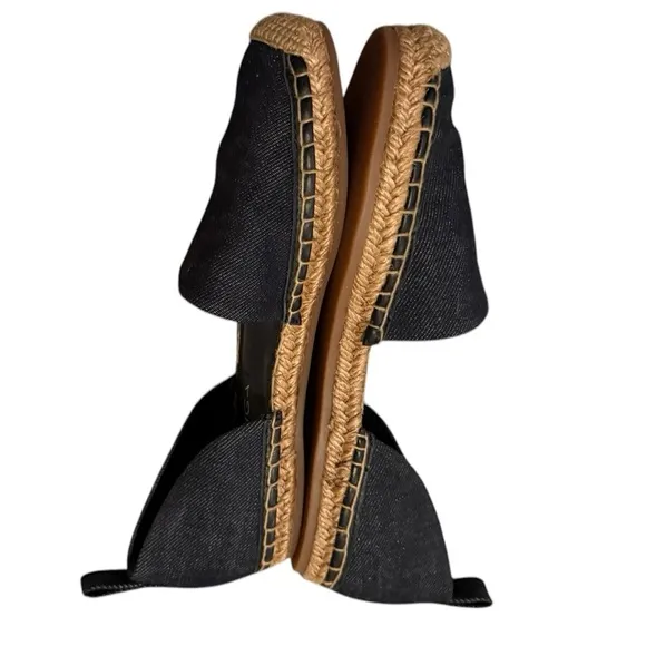 VIA SPIGA denim espadrille flat Brisa d’orsay vacation resort round toe shoe sz6