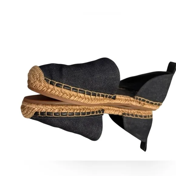 VIA SPIGA denim espadrille flat Brisa d’orsay vacation resort round toe shoe sz6