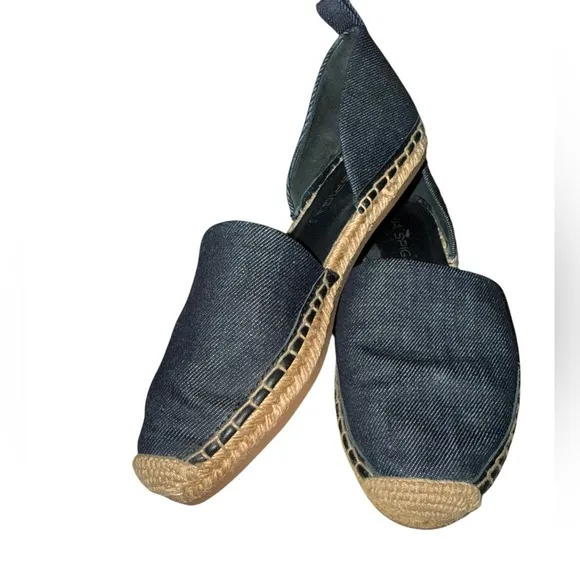 VIA SPIGA denim espadrille flat Brisa d’orsay vacation resort round toe shoe sz6