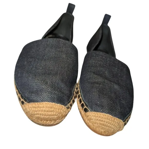 VIA SPIGA denim espadrille flat Brisa d’orsay vacation resort round toe shoe sz6