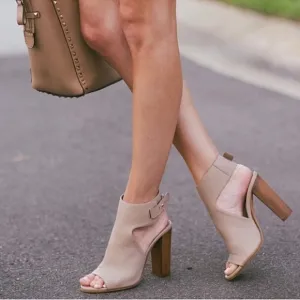 Vince Addie Cutout Open Toe Slingback Bootie