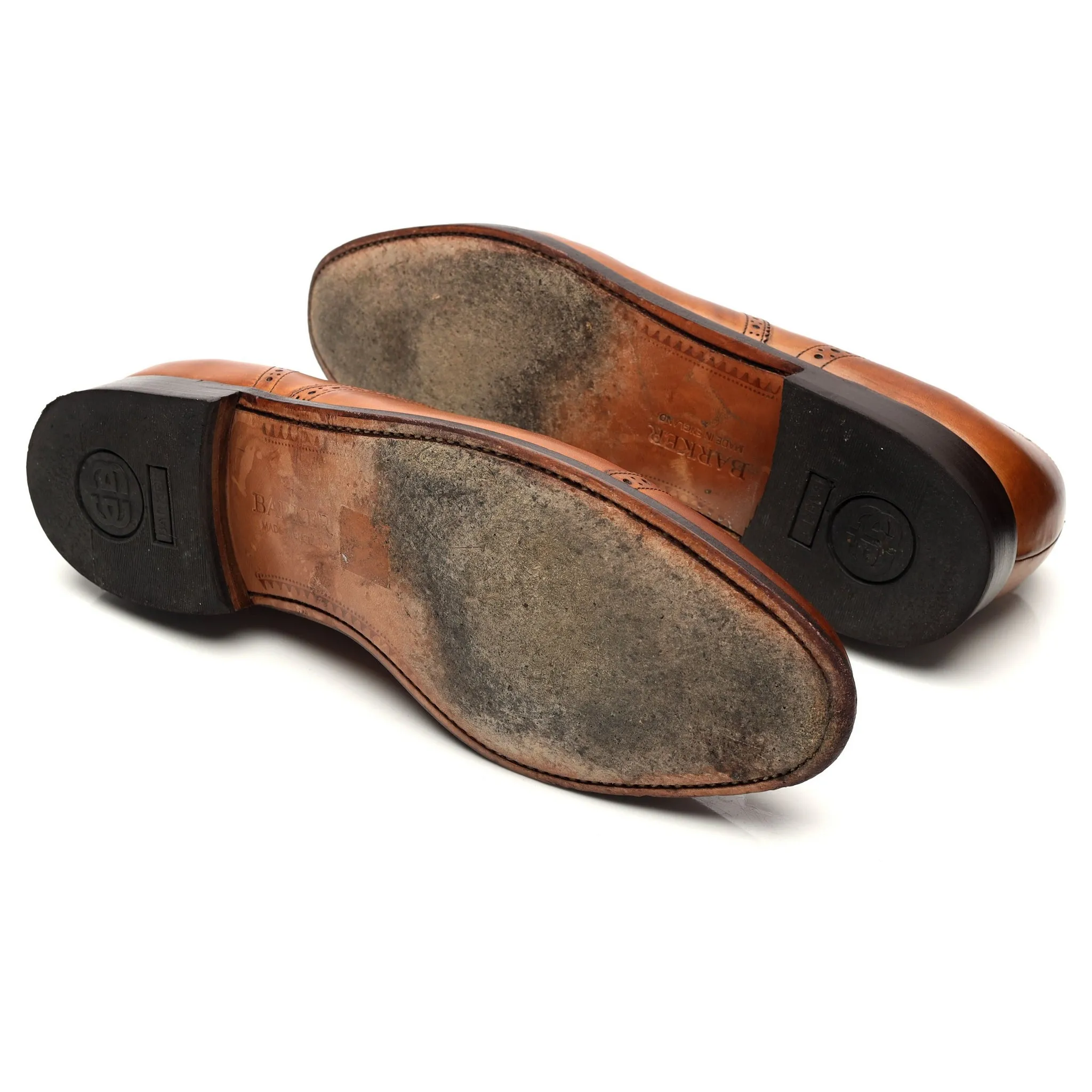 'Wallace' Tan Brown Leather Oxford Brogues UK 10.5 G