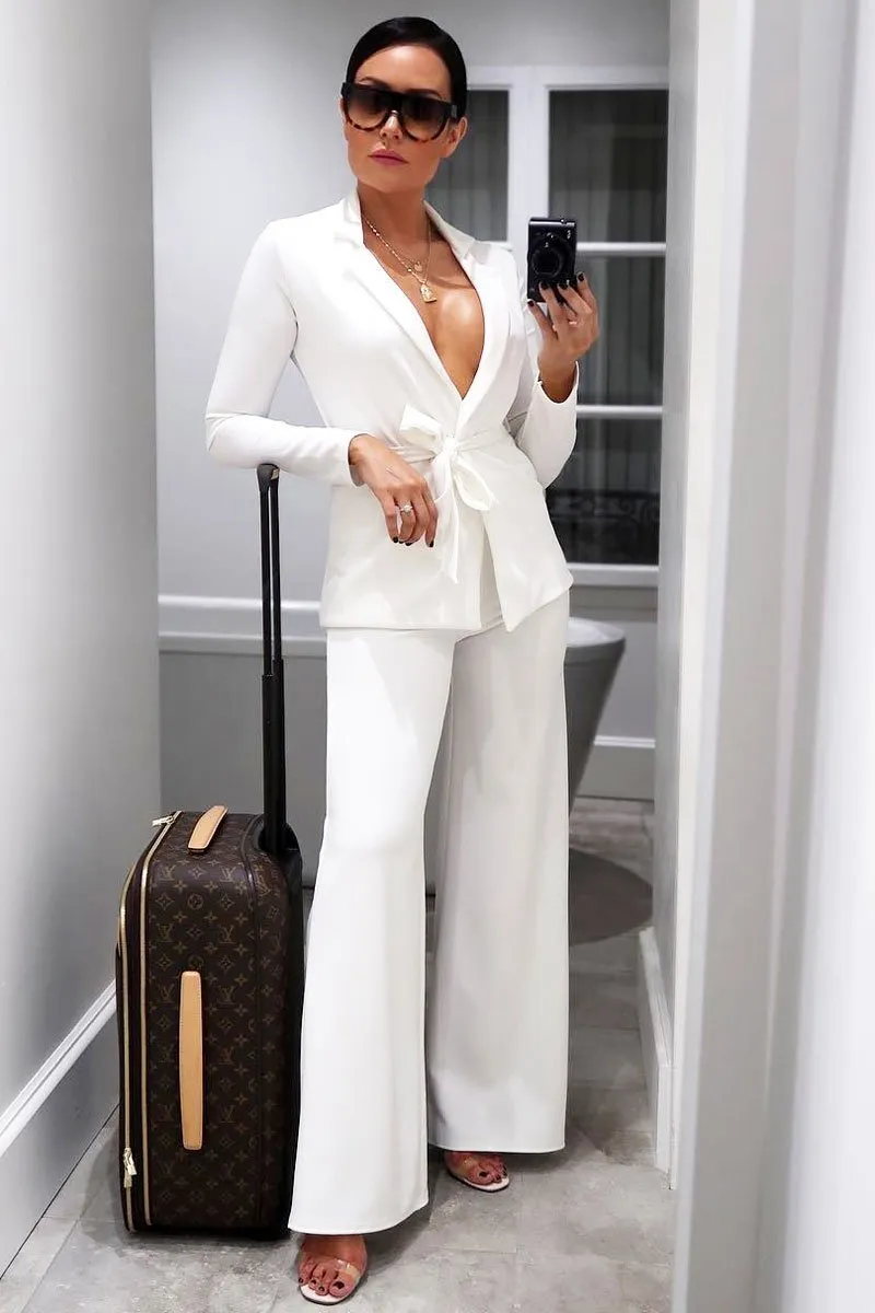 White Belted Blazer - Kenna