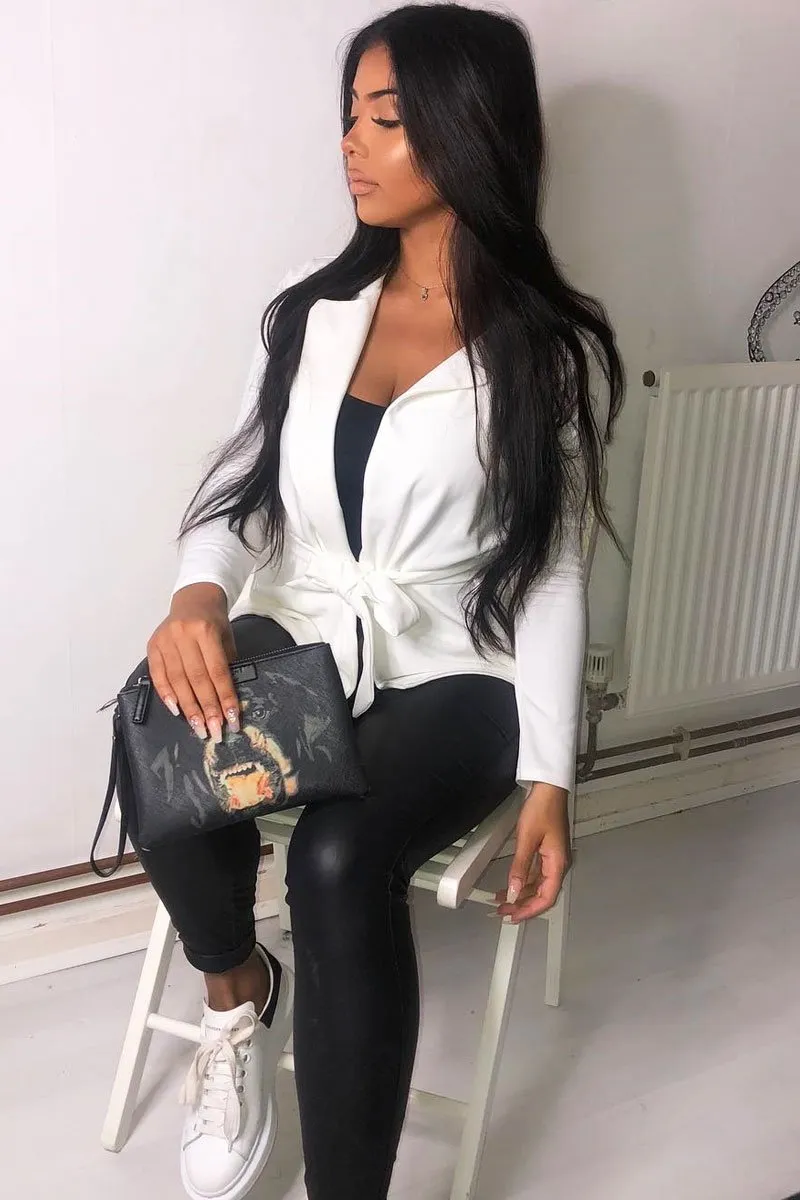 White Belted Blazer - Kenna