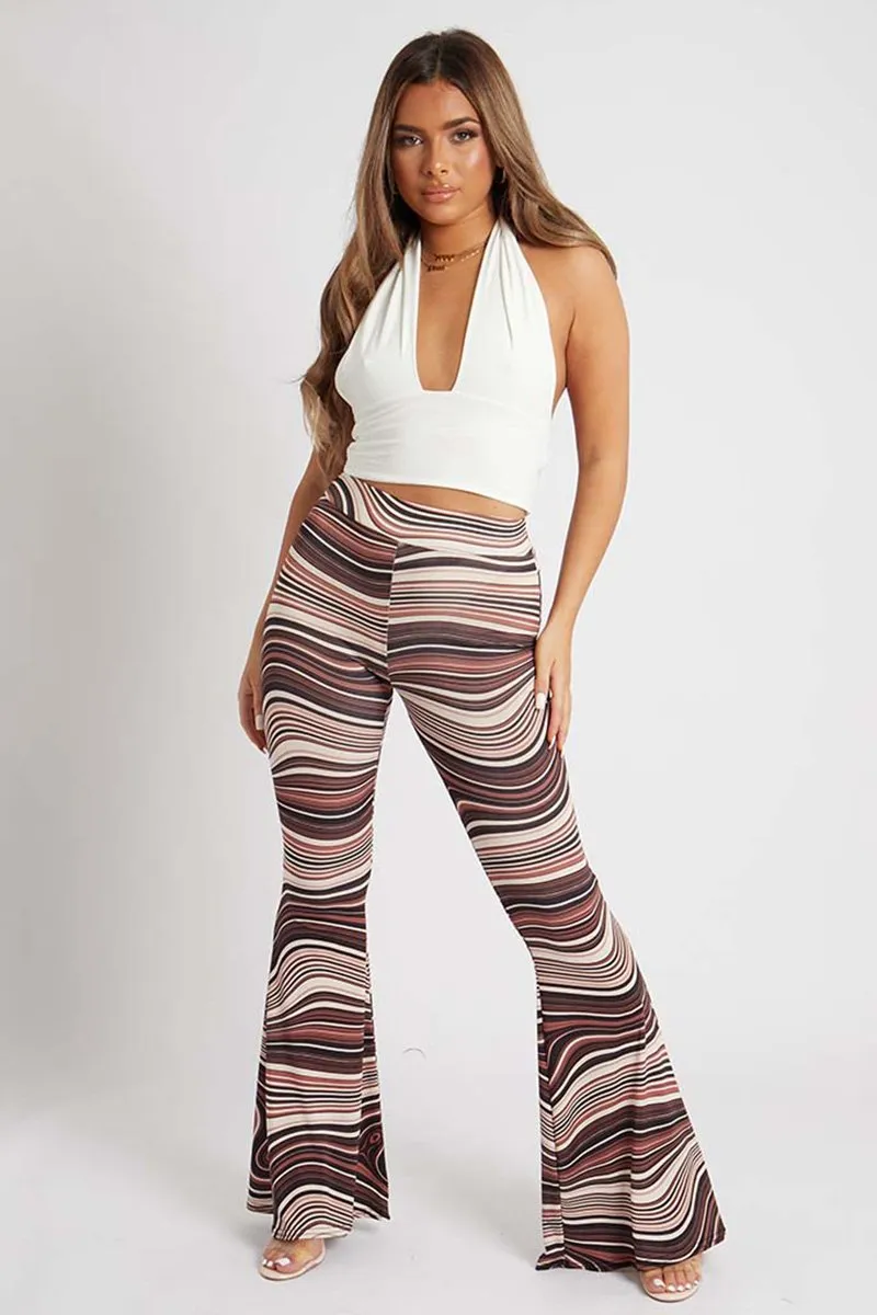 White Halter Neck Slinky Crop Top - Jessabel