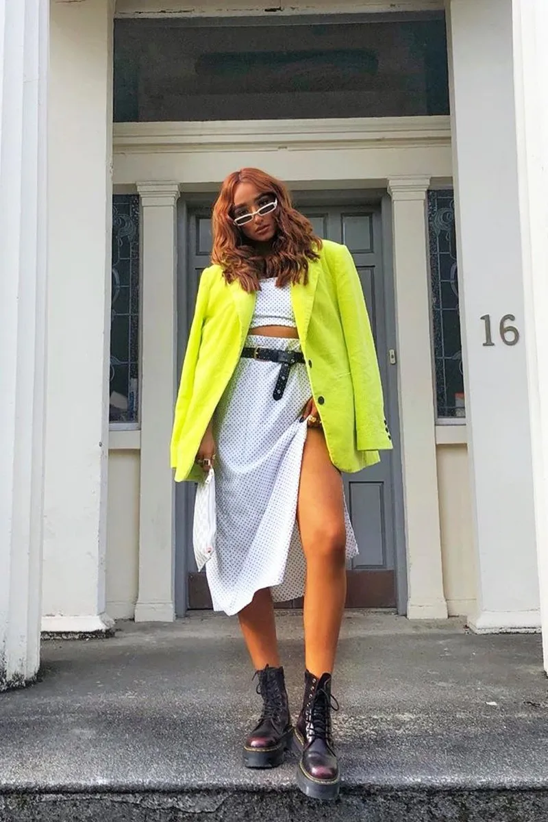 White Polka Midi Skirt and Crop Top Co-ord - Viktoriya