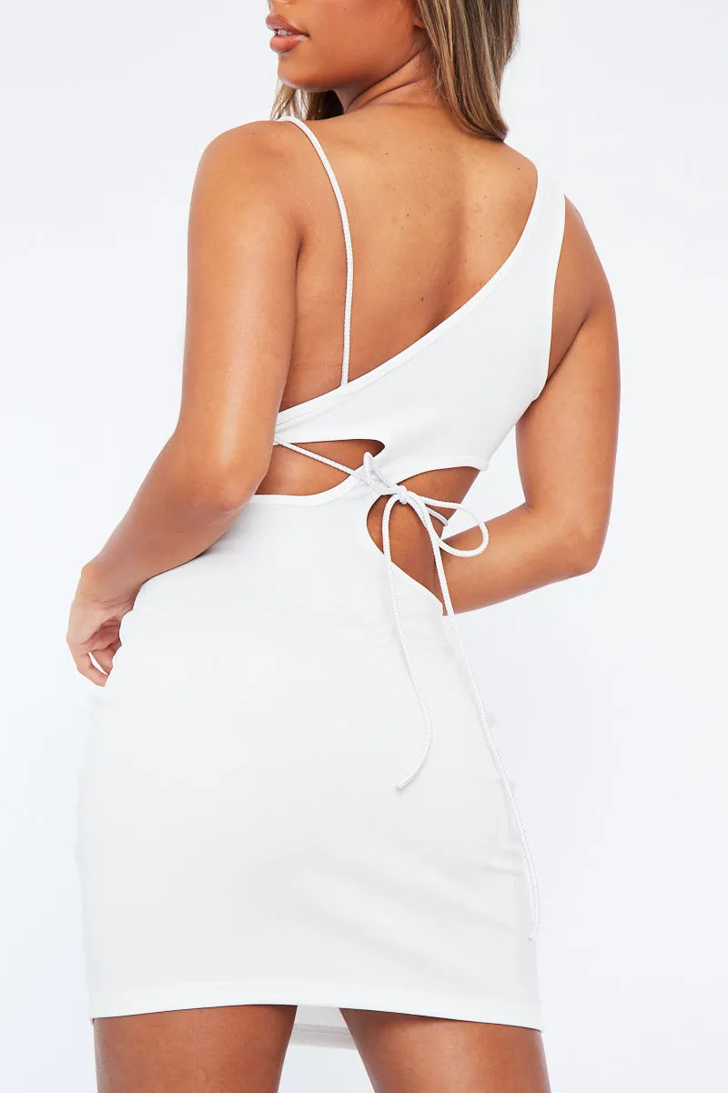 White Rope Detailing Cut Out Mini Dress - Bradlie