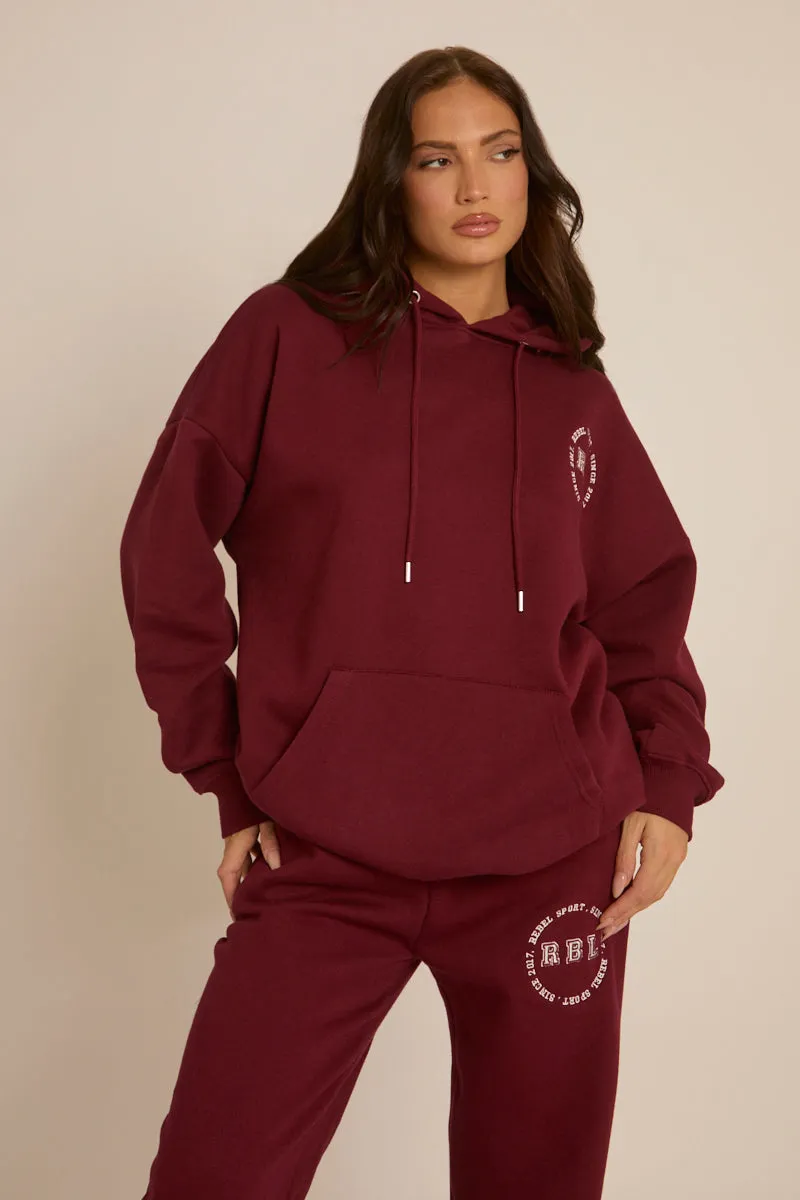 Wine Rebel Sport Wide Leg Joggers - Mckenna