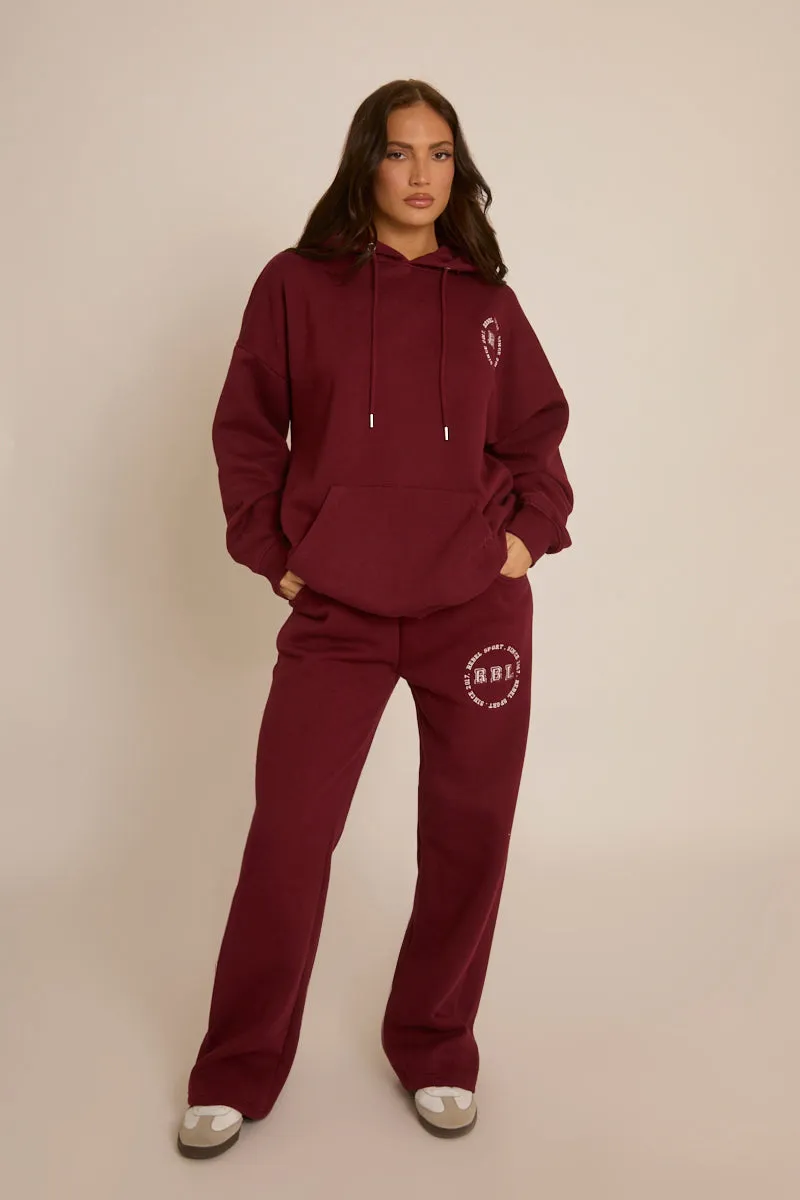 Wine Rebel Sport Wide Leg Joggers - Mckenna