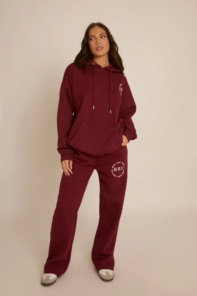Wine Rebel Sport Wide Leg Joggers - Mckenna