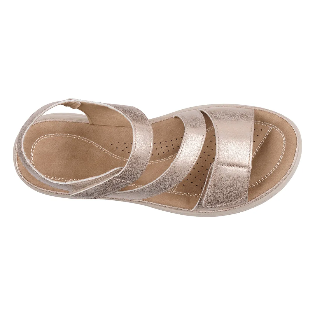 Women's Judy Gold Velcro Comfort Flat Sandals