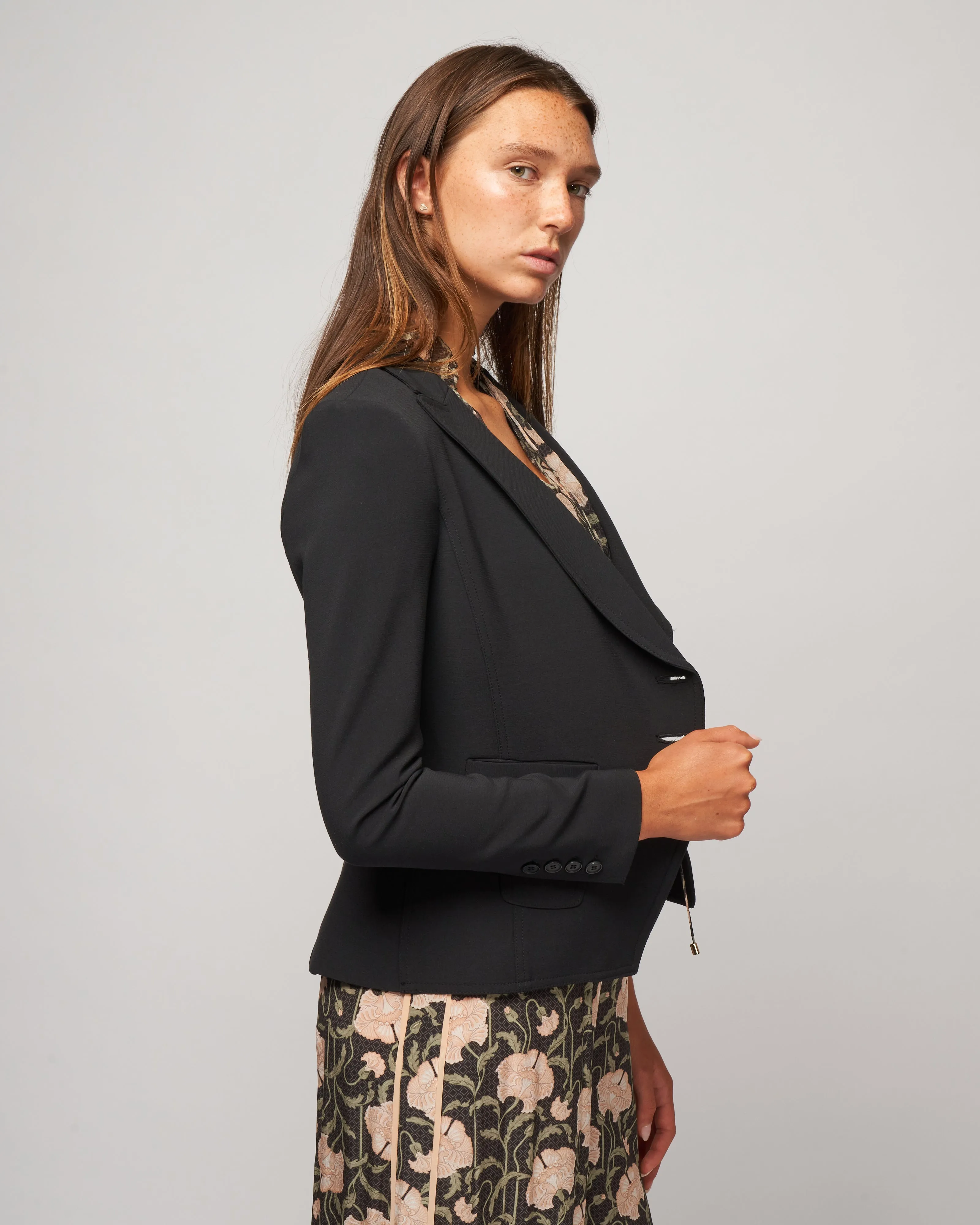 wrap blazer - black