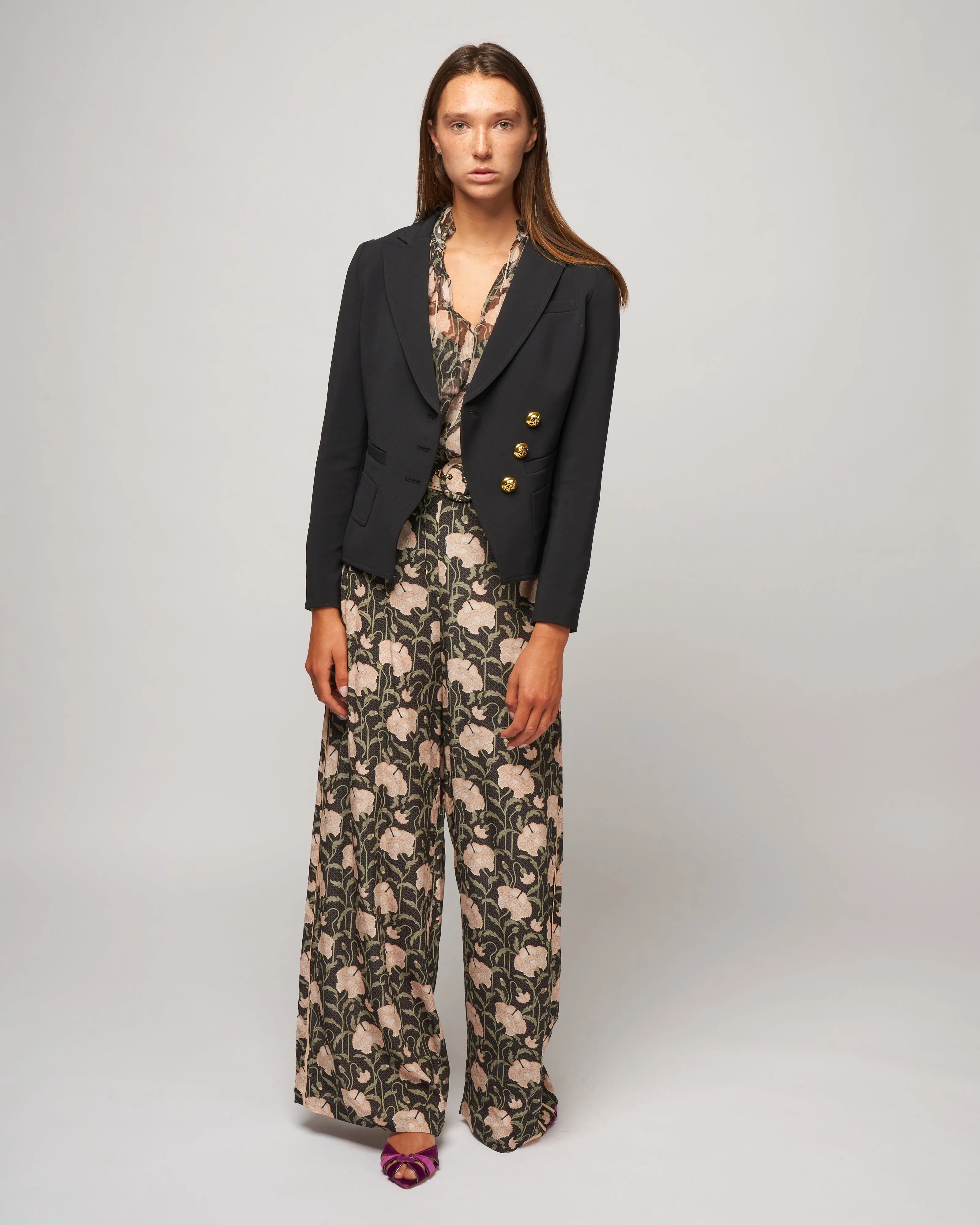 wrap blazer - black